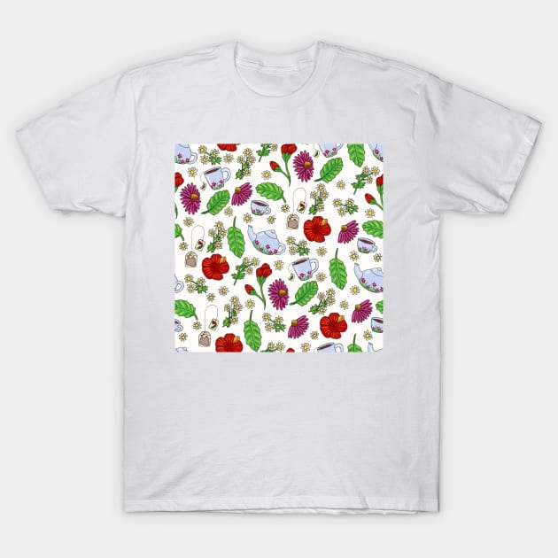 Teatime in Gouache Pattern T-Shirt by paintedpansy